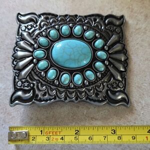 New Faux Turqouise Western Belt Buckle